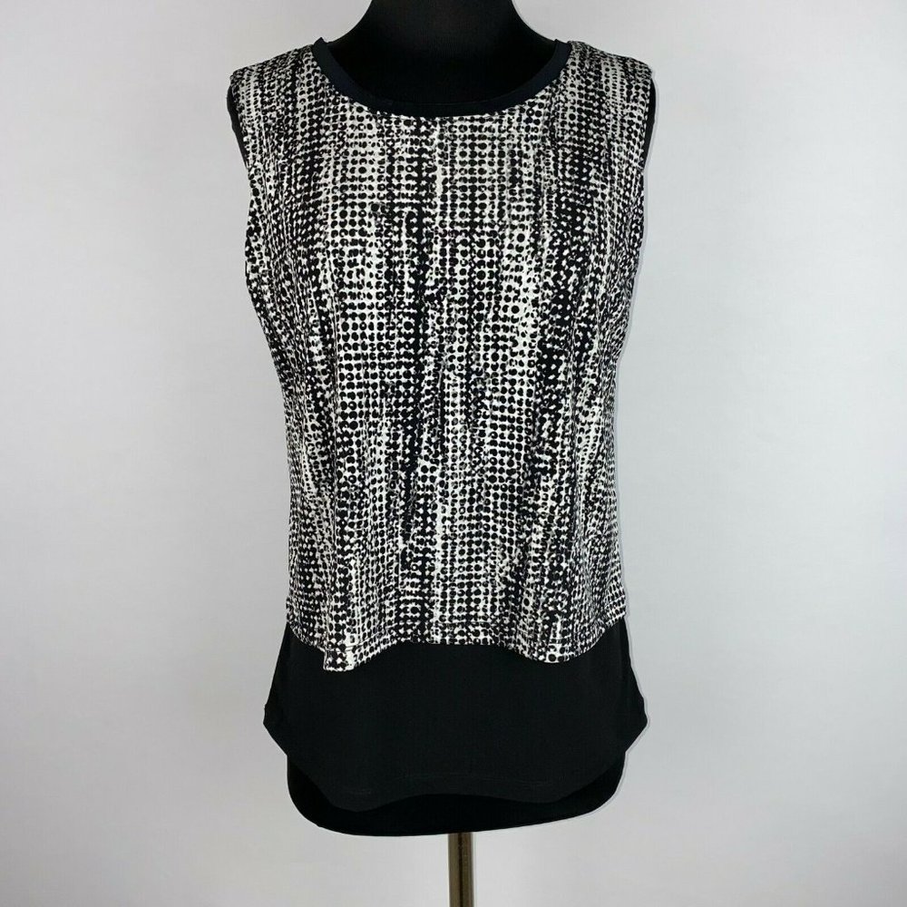 T Tahari S Double Layer Patterned Tank Top - image 1